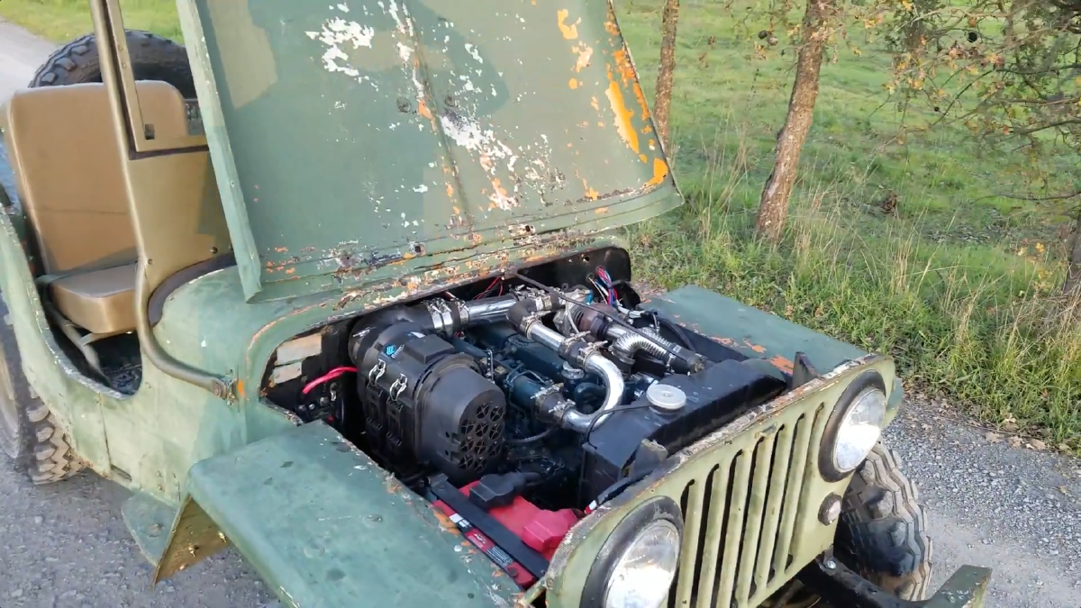 Willys Jeep CJ2A Kubota Turbodiesel Swap